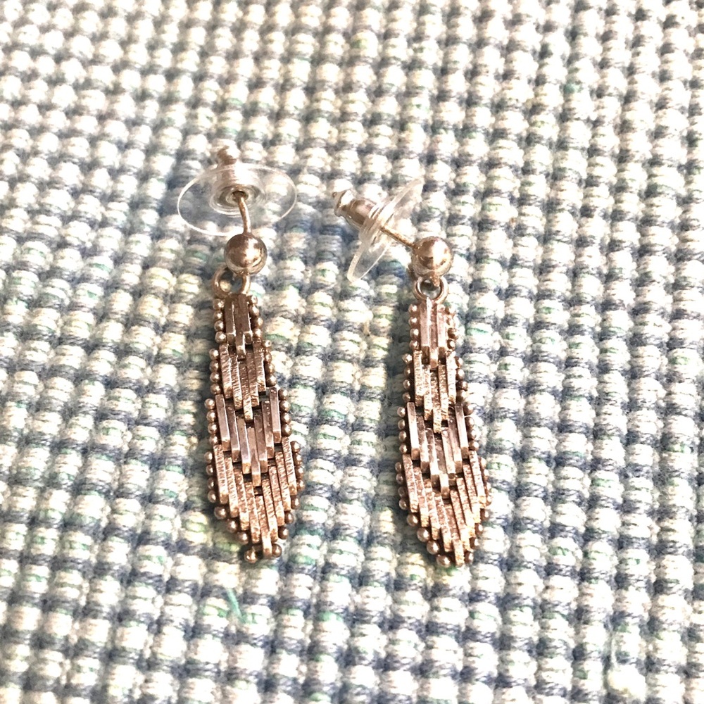 Sterling Chevron Vintage Earrings